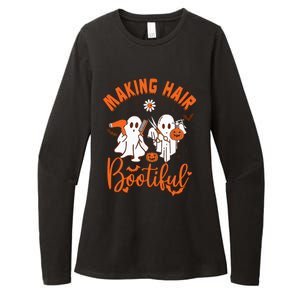 Making Hair Bootiful Funny Scary Ghost Hairdresser Halloween Womens CVC Long Sleeve Shirt