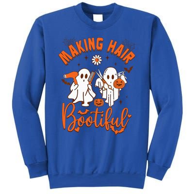 Making Hair Bootiful Funny Scary Ghost Hairdresser Halloween Sweatshirt