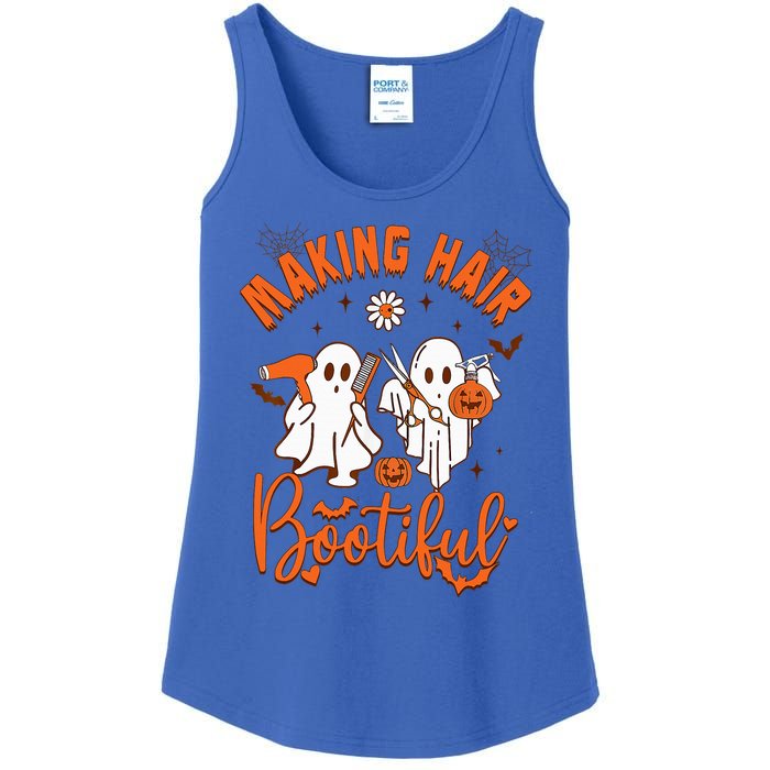 Making Hair Bootiful Funny Scary Ghost Hairdresser Halloween Ladies Essential Tank