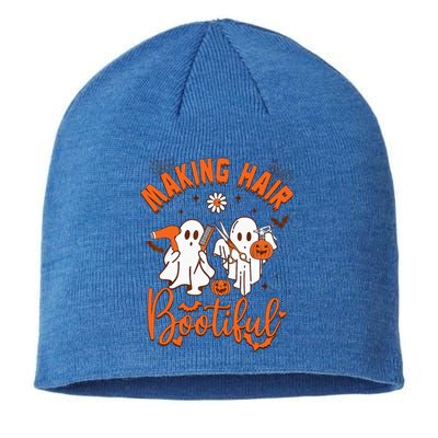 Making Hair Bootiful Funny Scary Ghost Hairdresser Halloween Sustainable Beanie