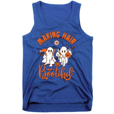 Making Hair Bootiful Funny Scary Ghost Hairdresser Halloween Tank Top