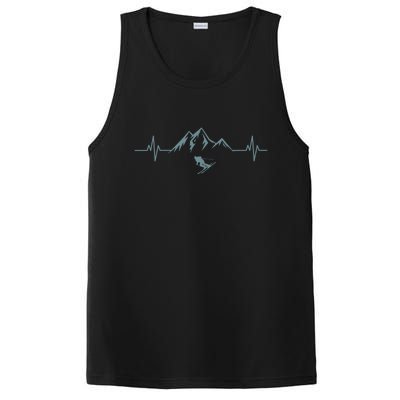 Mountain Heartbeat Best Mountain Climbing Hiking Tee Gift PosiCharge Competitor Tank