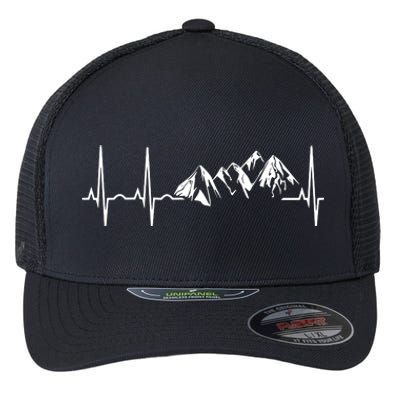 Mountain Heartbeat Best Mountain Climbing Hiking Tee Flexfit Unipanel Trucker Cap