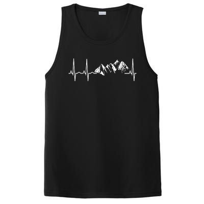 Mountain Heartbeat Best Mountain Climbing Hiking Tee PosiCharge Competitor Tank