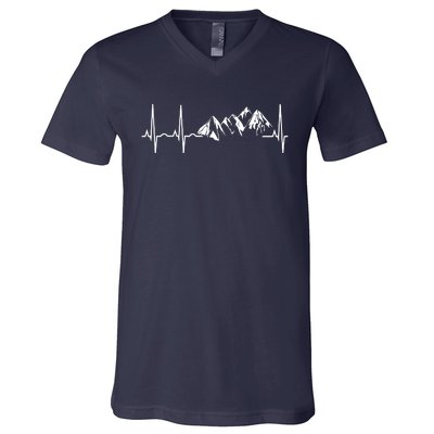 Mountain Heartbeat Best Mountain Climbing Hiking Tee V-Neck T-Shirt