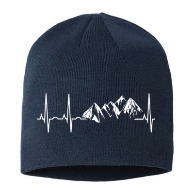 Mountain Heartbeat Best Mountain Climbing Hiking Tee Sustainable Beanie