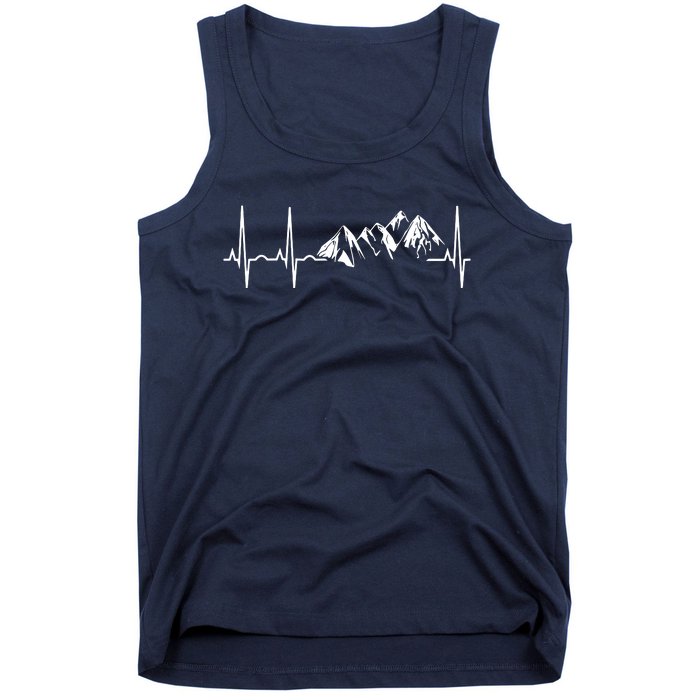 Mountain Heartbeat Best Mountain Climbing Hiking Tee Tank Top