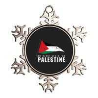 My Heart Beats For Palestine Gaza Peace Middle East Metallic Star Ornament