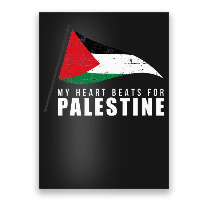 My Heart Beats For Palestine Gaza Peace Middle East Poster