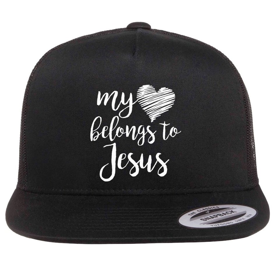 My Heart Belongs To Jesus Flat Bill Trucker Hat