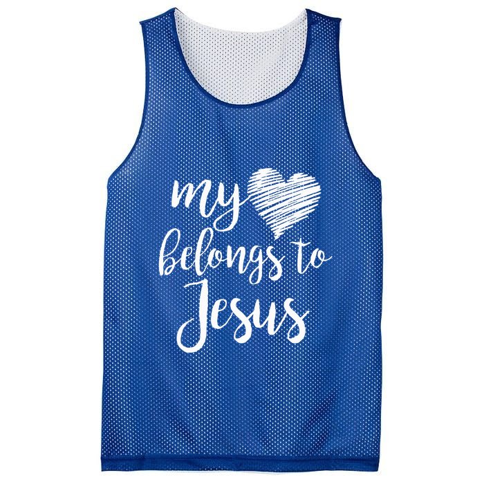My Heart Belongs To Jesus Mesh Reversible Basketball Jersey Tank