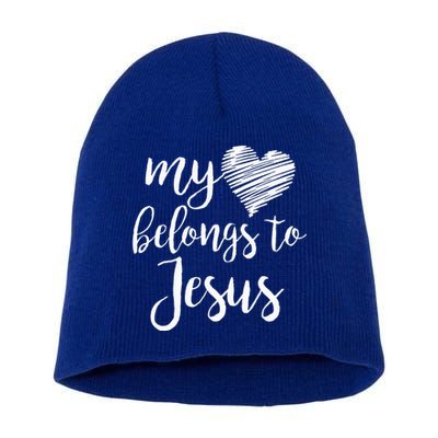 My Heart Belongs To Jesus Short Acrylic Beanie