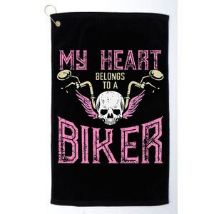 My Heart Belongs To A Biker Motorcycle Motorbike Platinum Collection Golf Towel