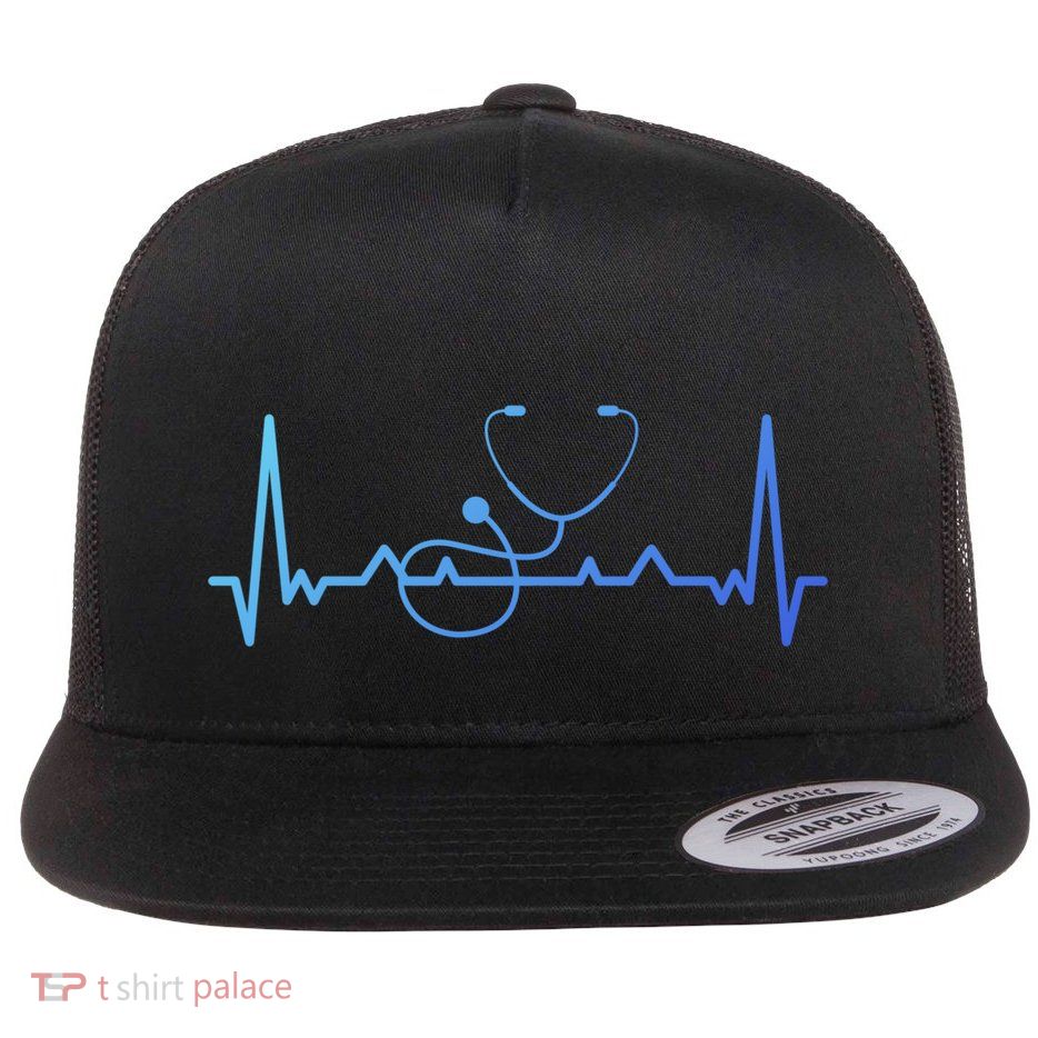 My Heart Beats For The Stethoscope Doctors And Nurses Cute Gift Flatbill Hat