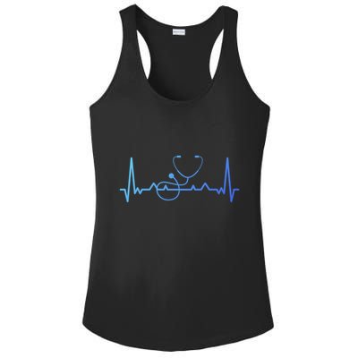 My Heart Beats For The Stethoscope Doctors And Nurses Cute Gift Ladies PosiCharge Competitor Racerback Tank