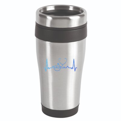 My Heart Beats For The Stethoscope Doctors And Nurses Cute Gift 16oz Travel Tumbler