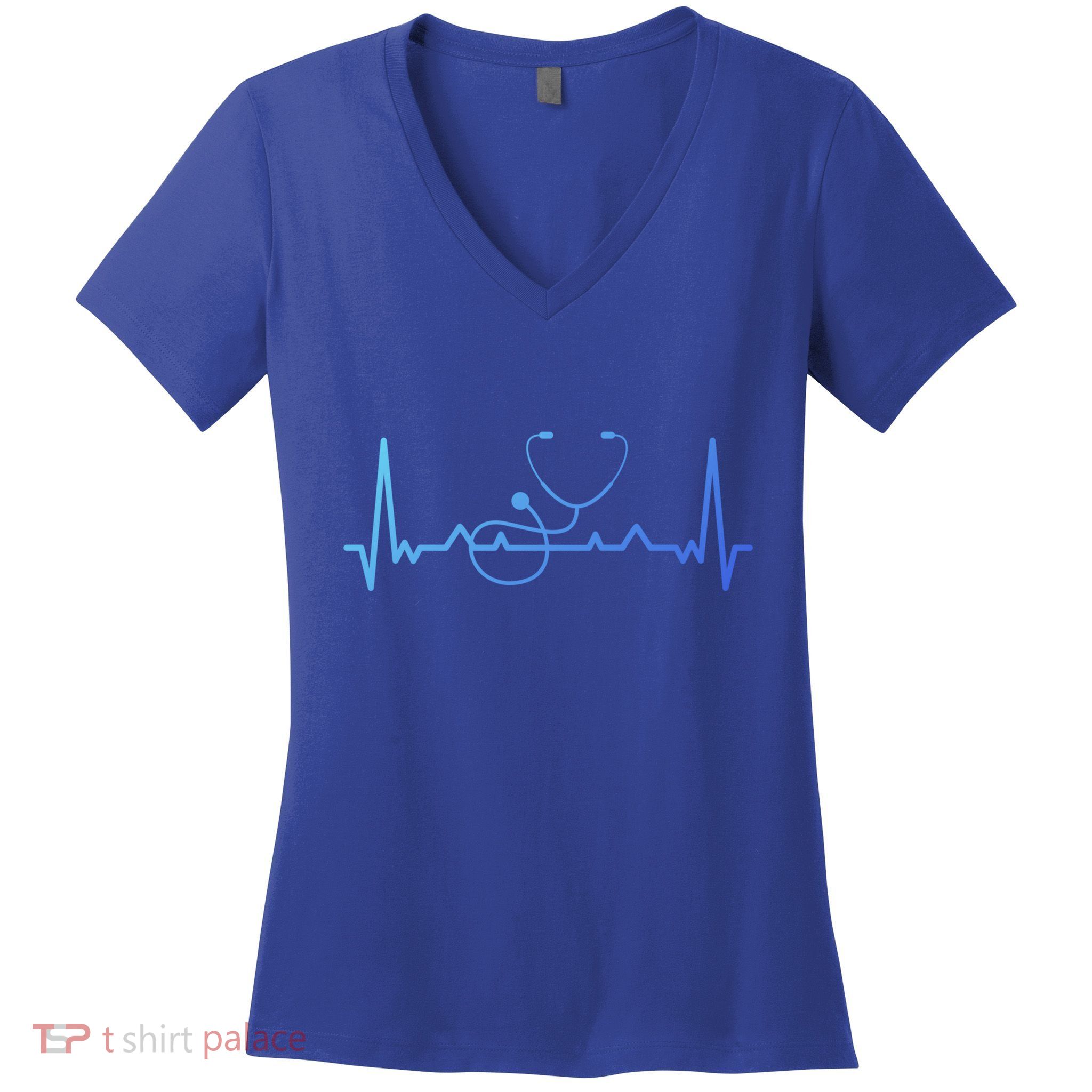 My Heart Beats For The Stethoscope Doctors And Nurses Cute Gift Women's V-Neck T-Shirt