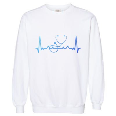 My Heart Beats For The Stethoscope Doctors And Nurses Cute Gift Garment-Dyed Sweatshirt