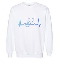 My Heart Beats For The Stethoscope Doctors And Nurses Cute Gift Garment-Dyed Sweatshirt