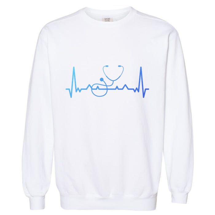 My Heart Beats For The Stethoscope Doctors And Nurses Cute Gift Garment-Dyed Sweatshirt