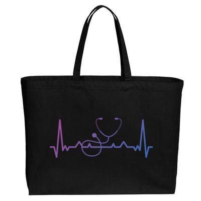 My Heart Beats For The Stethoscope Doctors And Nurses Cute Gift Cotton Canvas Jumbo Tote