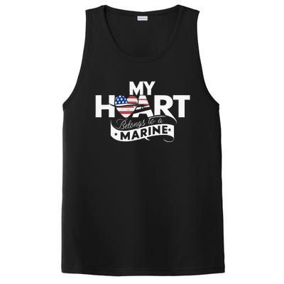 My Heart Belongs To A Marine PosiCharge Competitor Tank