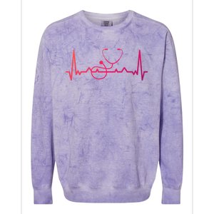 My Heart Beats For The Stethoscope Doctors And Nurses Cute Gift Colorblast Crewneck Sweatshirt