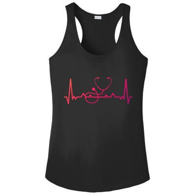 My Heart Beats For The Stethoscope Doctors And Nurses Cute Gift Ladies PosiCharge Competitor Racerback Tank