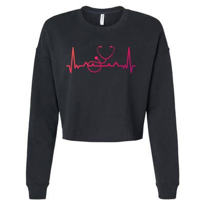 My Heart Beats For The Stethoscope Doctors And Nurses Cute Gift Cropped Pullover Crew