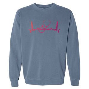 My Heart Beats For The Stethoscope Doctors And Nurses Cute Gift Garment-Dyed Sweatshirt