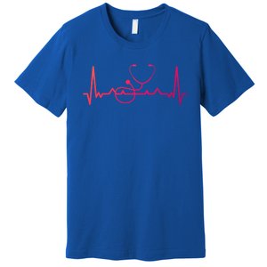 My Heart Beats For The Stethoscope Doctors And Nurses Cute Gift Premium T-Shirt