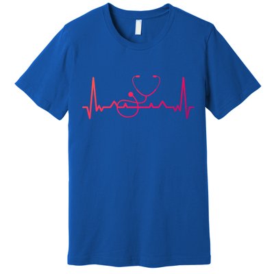 My Heart Beats For The Stethoscope Doctors And Nurses Cute Gift Premium T-Shirt