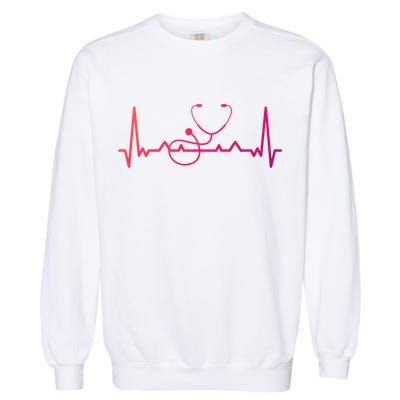 My Heart Beats For The Stethoscope Doctors And Nurses Cute Gift Garment-Dyed Sweatshirt