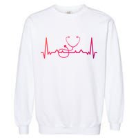My Heart Beats For The Stethoscope Doctors And Nurses Cute Gift Garment-Dyed Sweatshirt