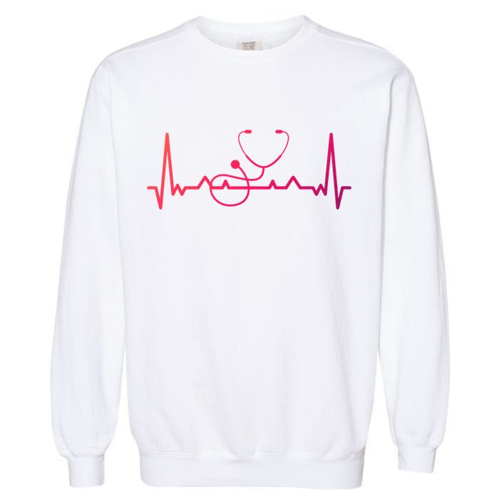 My Heart Beats For The Stethoscope Doctors And Nurses Cute Gift Garment-Dyed Sweatshirt