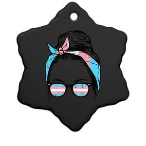 Messy Hair Bun Transg Headband Sunglasses Transg Pride Ceramic Star Ornament