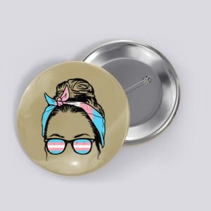 Messy Hair Bun Transg Headband Sunglasses Transg Pride Button