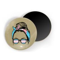 Messy Hair Bun Transg Headband Sunglasses Transg Pride Magnet