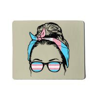 Messy Hair Bun Transg Headband Sunglasses Transg Pride Mousepad