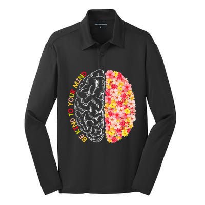 Mental Health Be Kind Funny To Your Mind Autism Awareness Silk Touch Performance Long Sleeve Polo