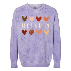 Melanin Hearts Black Is Beautiful Funny Gift Colorblast Crewneck Sweatshirt