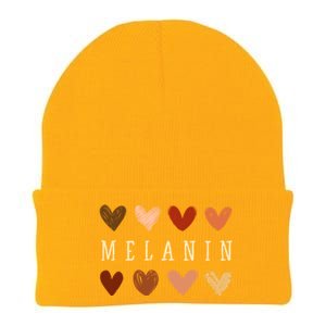 Melanin Hearts Black Is Beautiful Funny Gift Knit Cap Winter Beanie