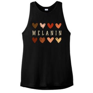 Melanin Hearts Black Is Beautiful Funny Gift Ladies PosiCharge Tri-Blend Wicking Tank