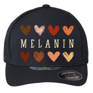 Melanin Hearts Black Is Beautiful Funny Gift Flexfit Unipanel Trucker Cap