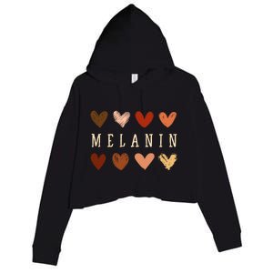 Melanin Hearts Black Is Beautiful Funny Gift Crop Fleece Hoodie