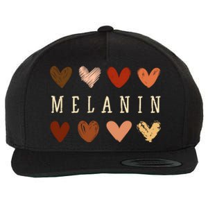 Melanin Hearts Black Is Beautiful Funny Gift Wool Snapback Cap