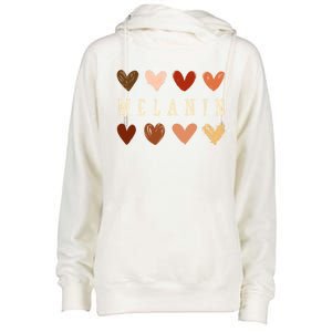 Melanin Hearts Black Is Beautiful Funny Gift Womens Funnel Neck Pullover Hood