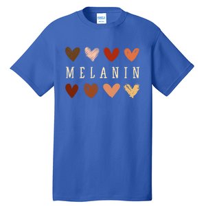 Melanin Hearts Black Is Beautiful Funny Gift Tall T-Shirt