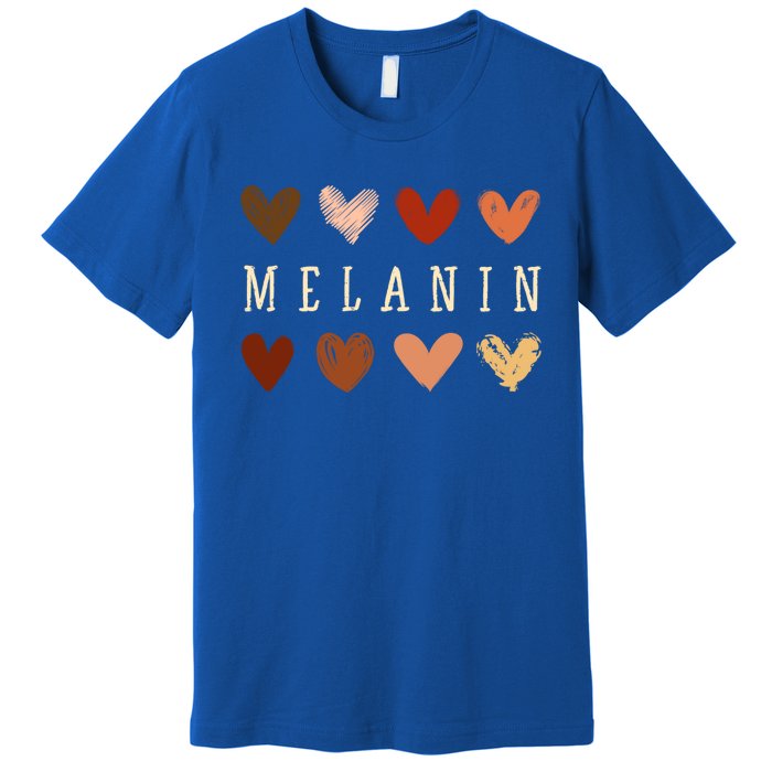 Melanin Hearts Black Is Beautiful Funny Gift Premium T-Shirt