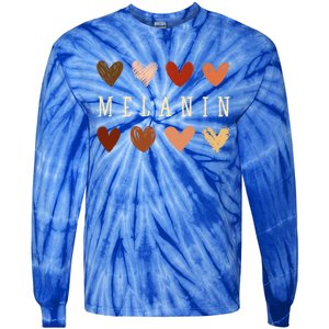 Melanin Hearts Black Is Beautiful Funny Gift Tie-Dye Long Sleeve Shirt